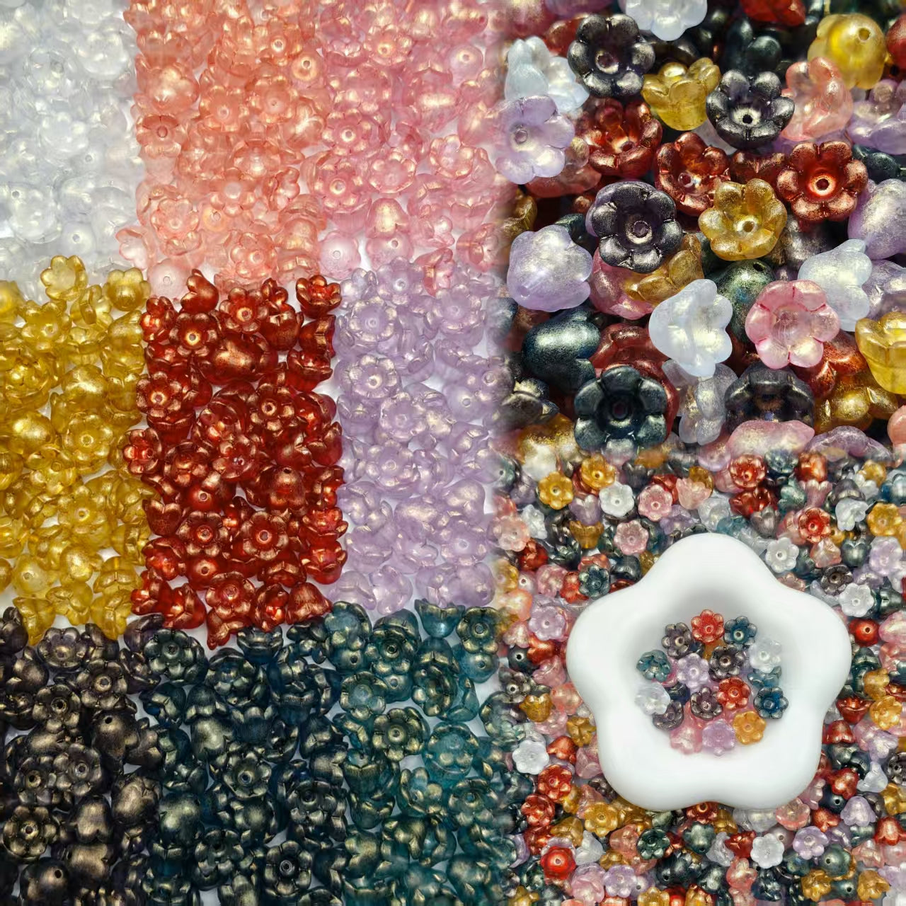 ✨【NEW】Ember Bell Bloom | Lily‑Of‑Valley Glass Beads For DIY Jewelry Making