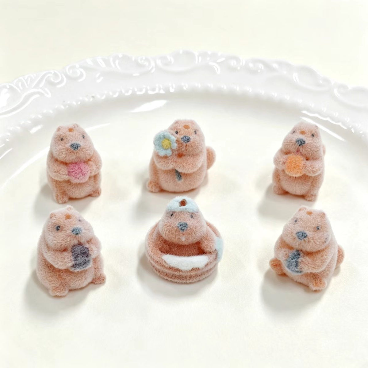 ✨【NEW】Fluffy Capybara Pals | Flocked Capybara Charms for DIY Jewelry Making