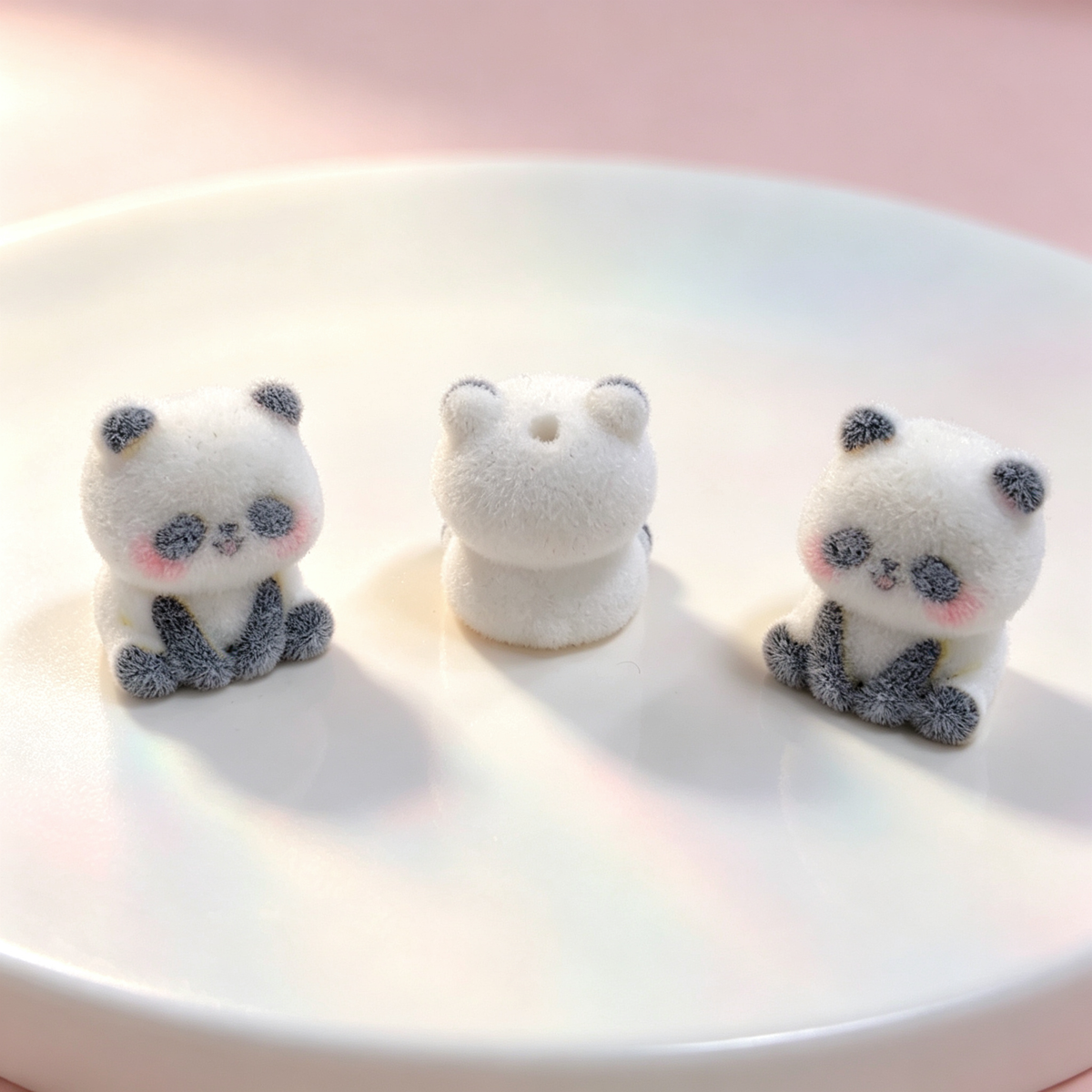 ✨【NEW】Fluffy Panda | Flocked Sitting Panda Bead DIY Jewelry Making