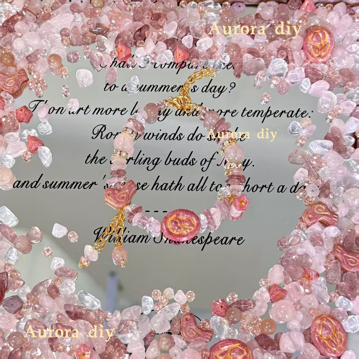✨【NEW】Blush Gem | Natural Crystal Chips Mix with Czech Beads & Faceted Glass Beads for DIY Jewelry Making