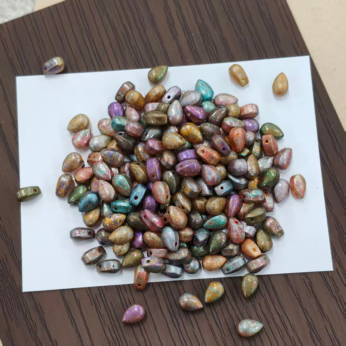 ✨【NEW】Picasso Side‑Drilled Drops | Picasso Luster Side‑Drilled Teardrop Glass Beads for DIY Bracelets, Necklaces & Jewelry Making