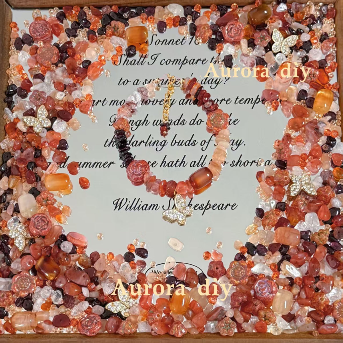 ✨【NEW】Ember Bloom|Natural Crystal Chips Mixed Bead Set with Czech Beads, Faceted Glass Beads & Alloy Charms for DIY Jewelry Making