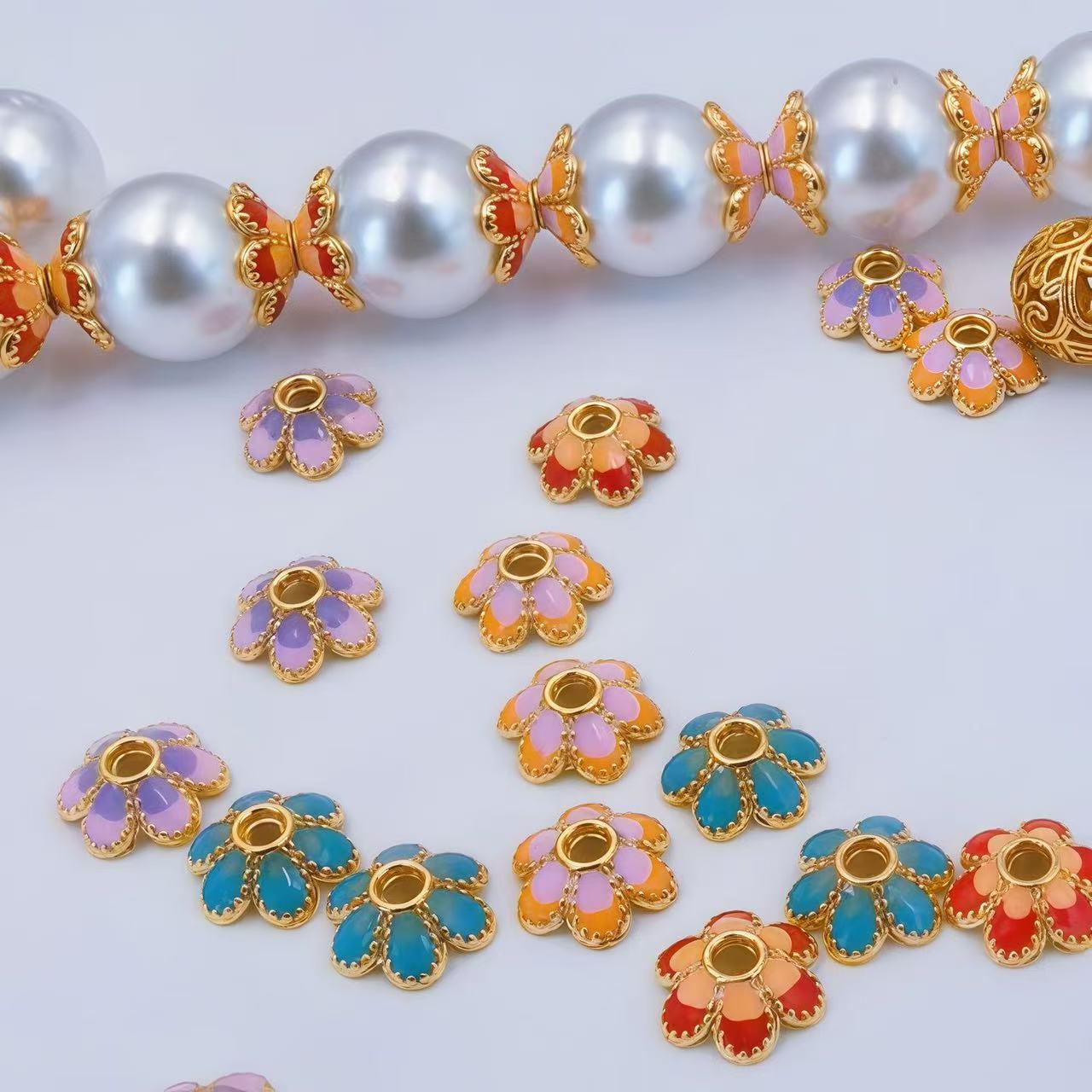 Colored bead caps