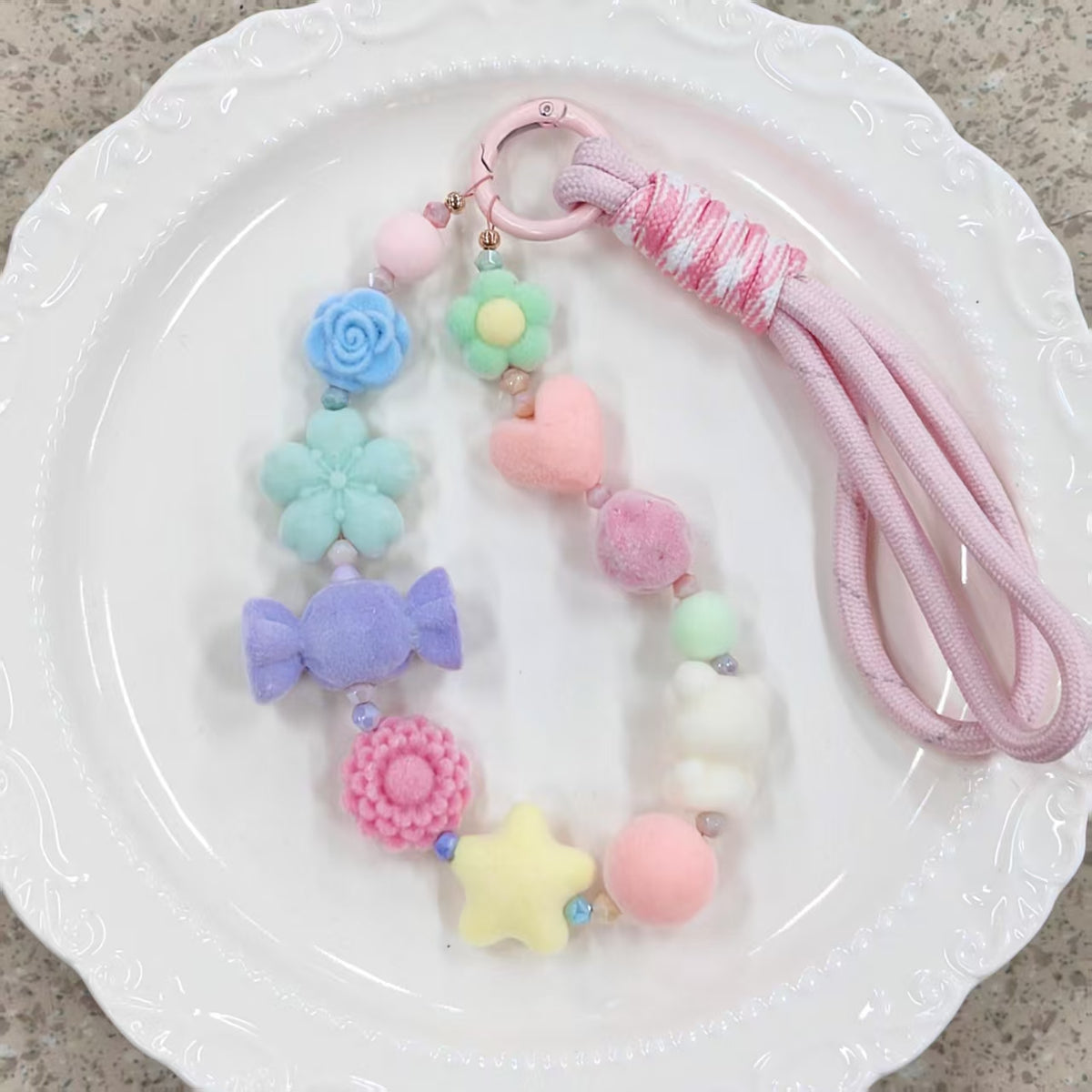 ✨【NEW】Pastel Flocked Mix | Assorted Cute Shapes Flocked Resin Charms, Vertical Hole DIY Jewelry Supplies