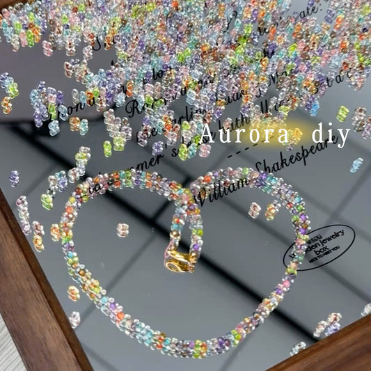 ✨【NEW】3×4.5mm Aurora Peanut | Transparent Glass Beads For DIY Bracelet Necklace Earring Crafts