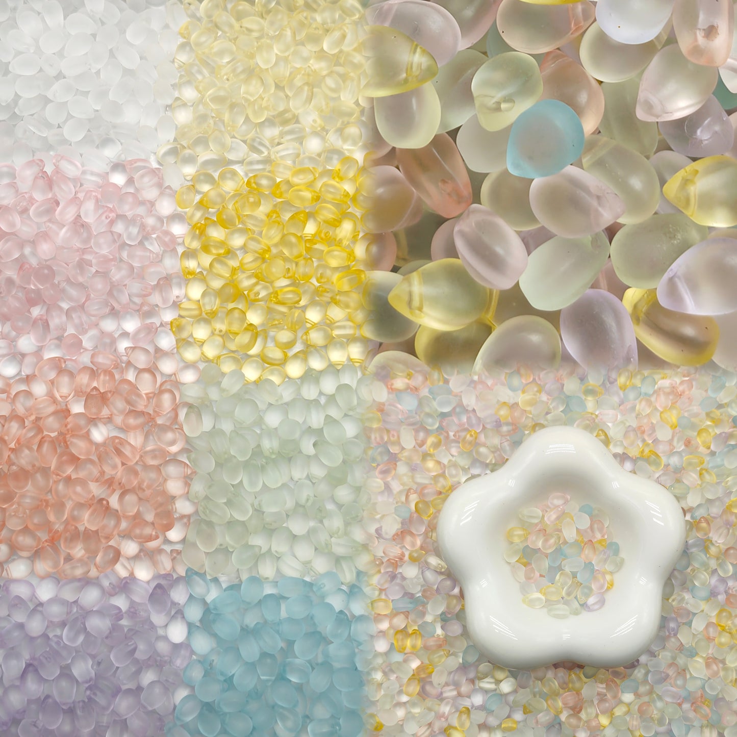 ✨【NEW】Pastel Dew|Frosted Teardrop Glass Beads for DIY Bracelet Jewelry Making