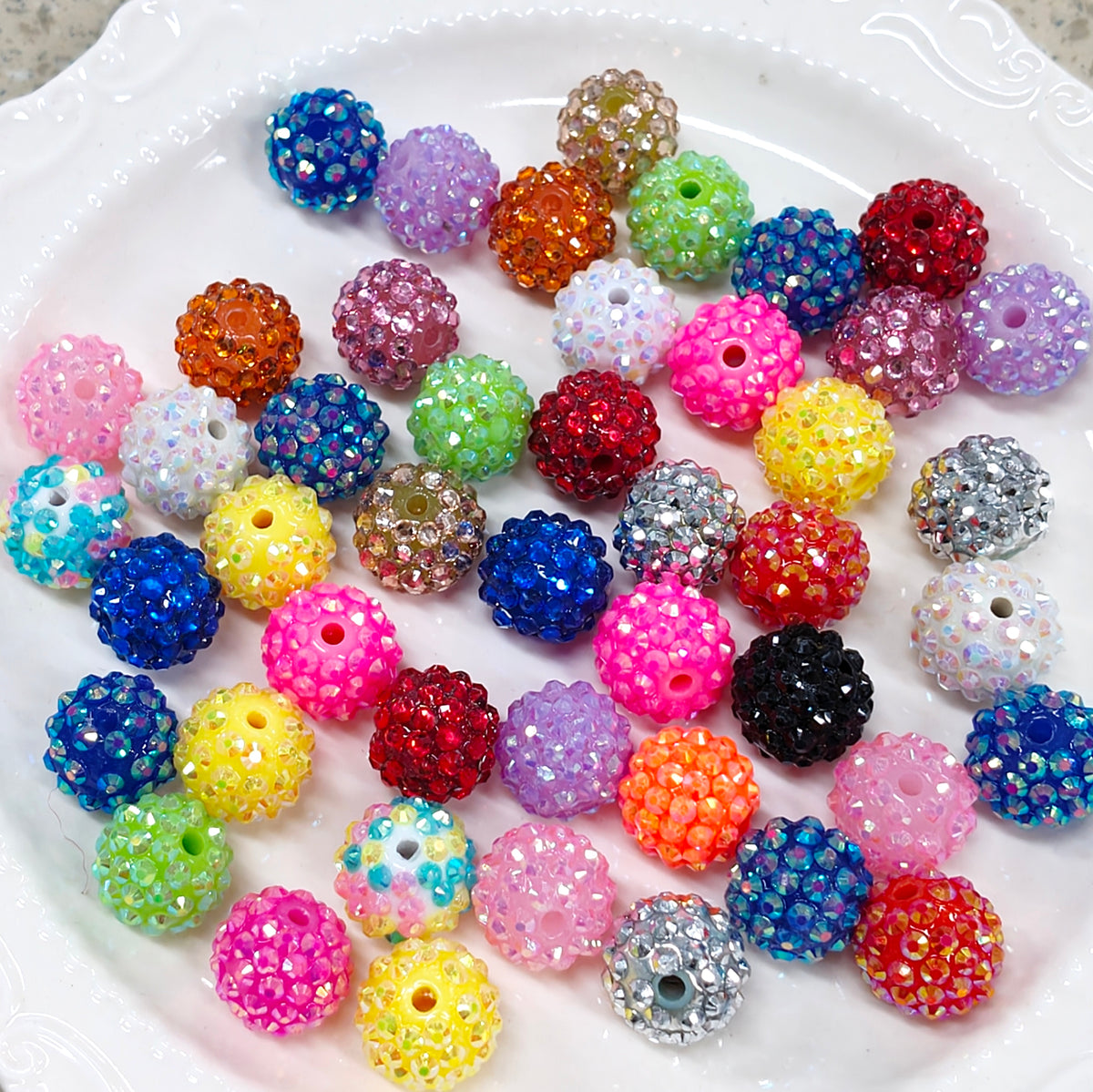 ✨【NEW】Rhinestone Sphere | Resin Beads, 16 mm Fully Rhinestone Covered Round Beads for DIY Pen & Jewelry