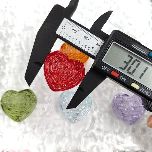 ✨【NEW】3D Rose Heart | Glass Beads, Super Cute Embossed Heart Charms for DIY Jewelry