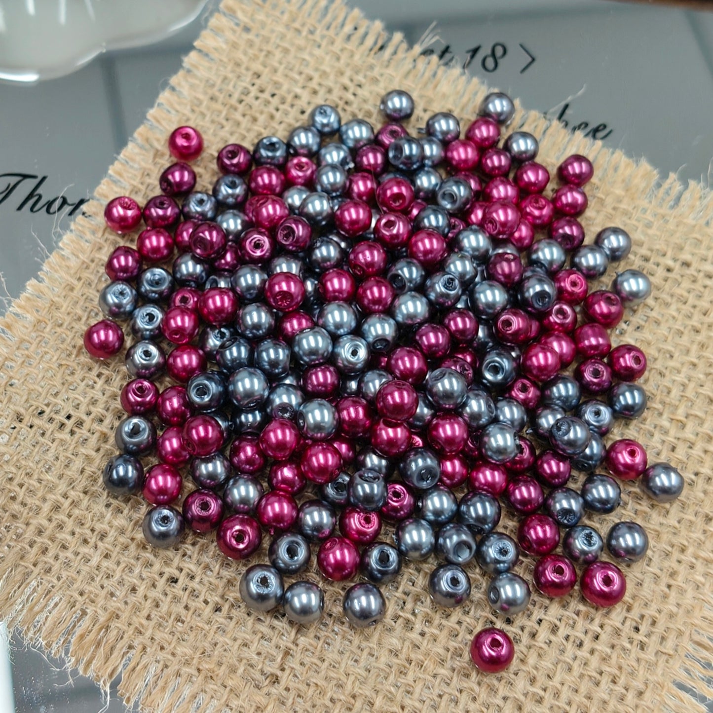 ✨【NEW】6mm Magenta Haze | Fuchsia‑Silver Pearl‑Like Glass Beads for DIY Bracelet Earring Jewelry Making