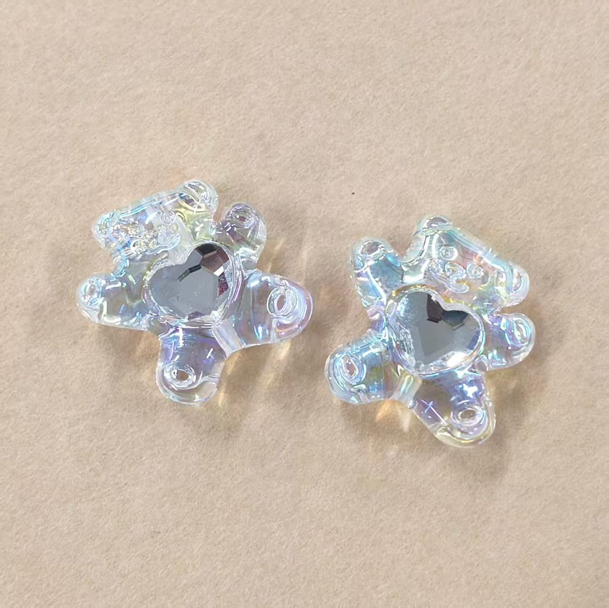 ✨【NEW】Aurora Gem Charms | Iridescent Acrylic Beads with Faux Zircon Inlay for DIY Jewelry Making
