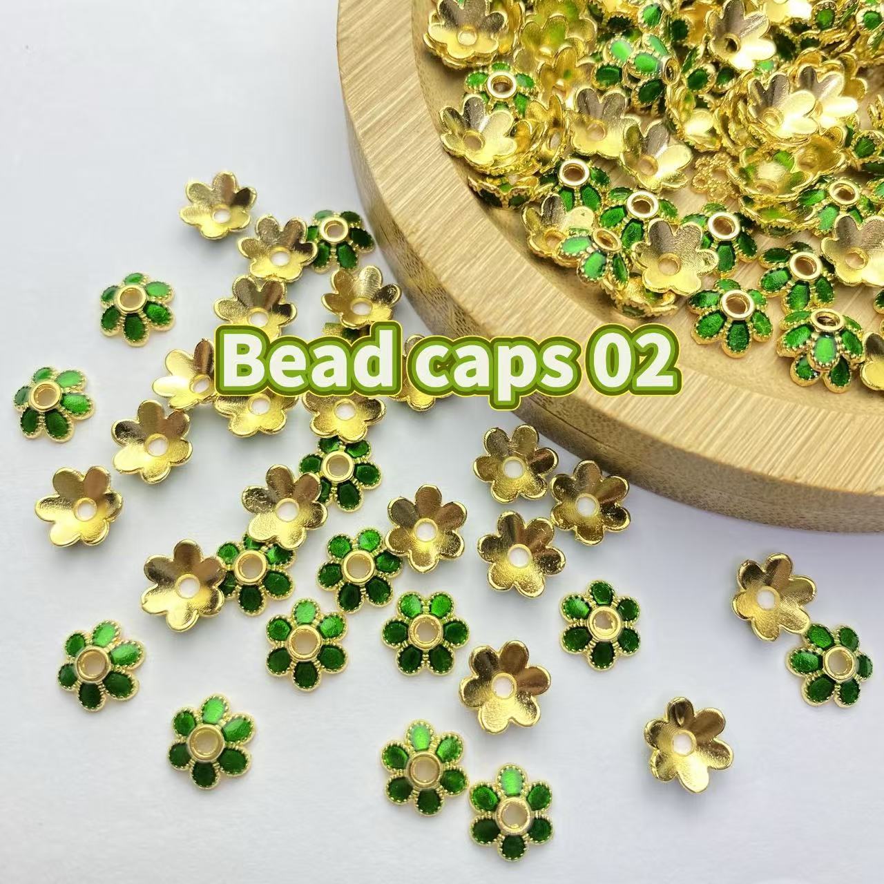 Colored bead caps