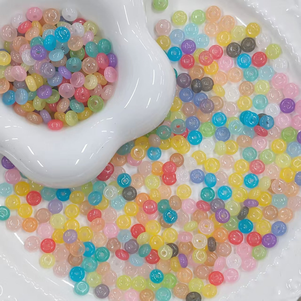 ✨【NEW】Jade Donut | 3×6mm Glass Donut Beads for DIY Jewelry Making