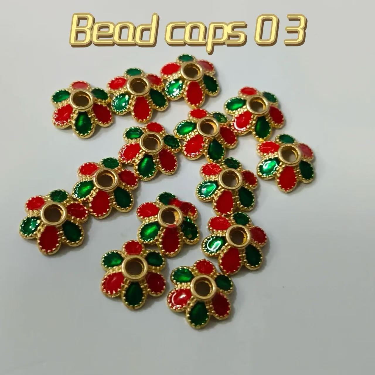Colored bead caps