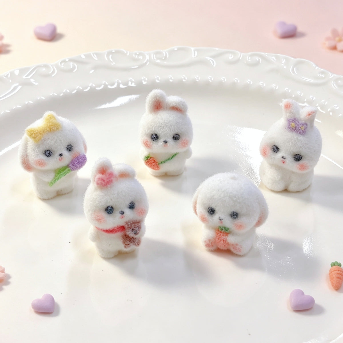 ✨【NEW】Fluffy Bunny | Flocked Rabbit Charms for DIY Jewelry & Craft