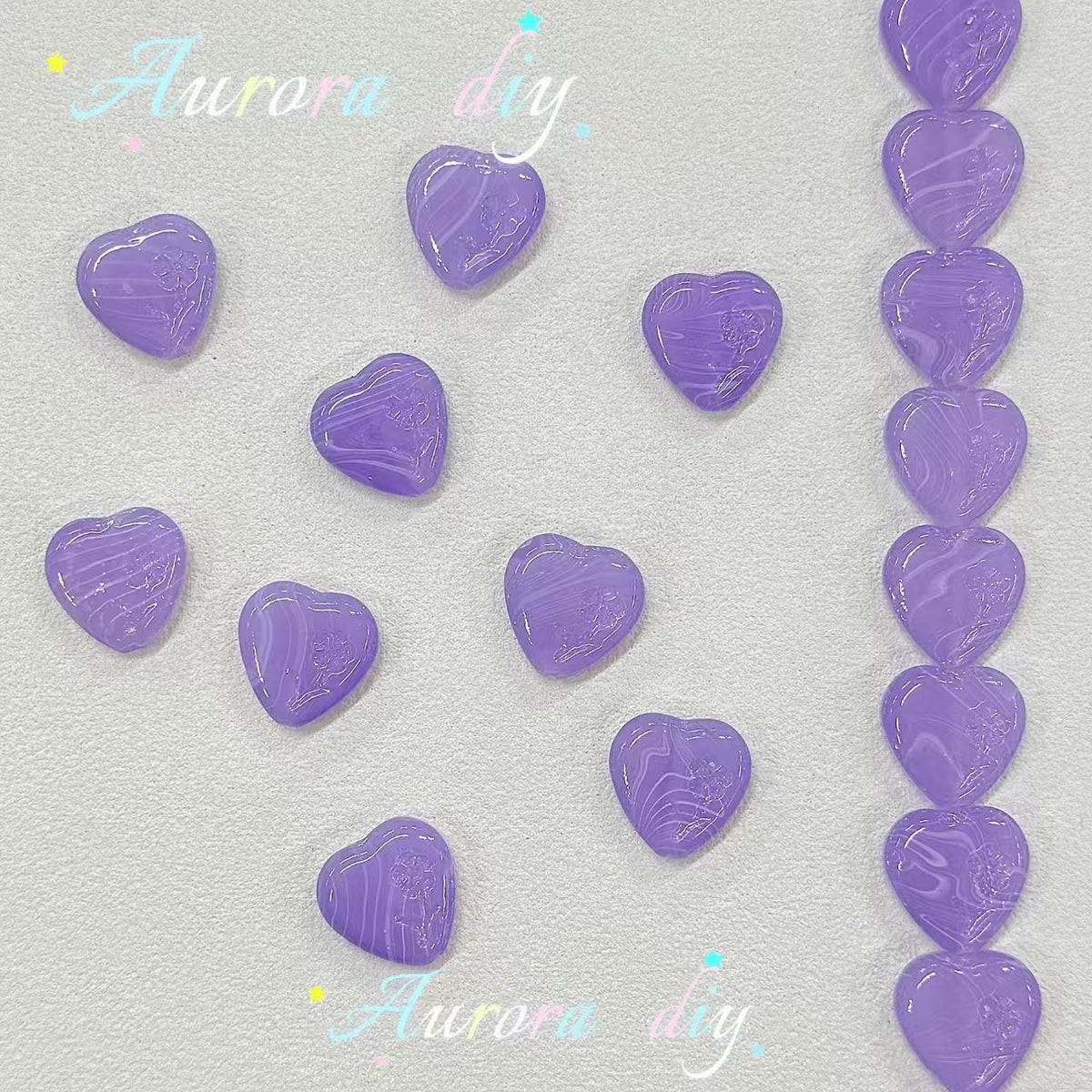 ✨【NEW】Swirl Floral Heart | Glass Beads for DIY Jewelry Making