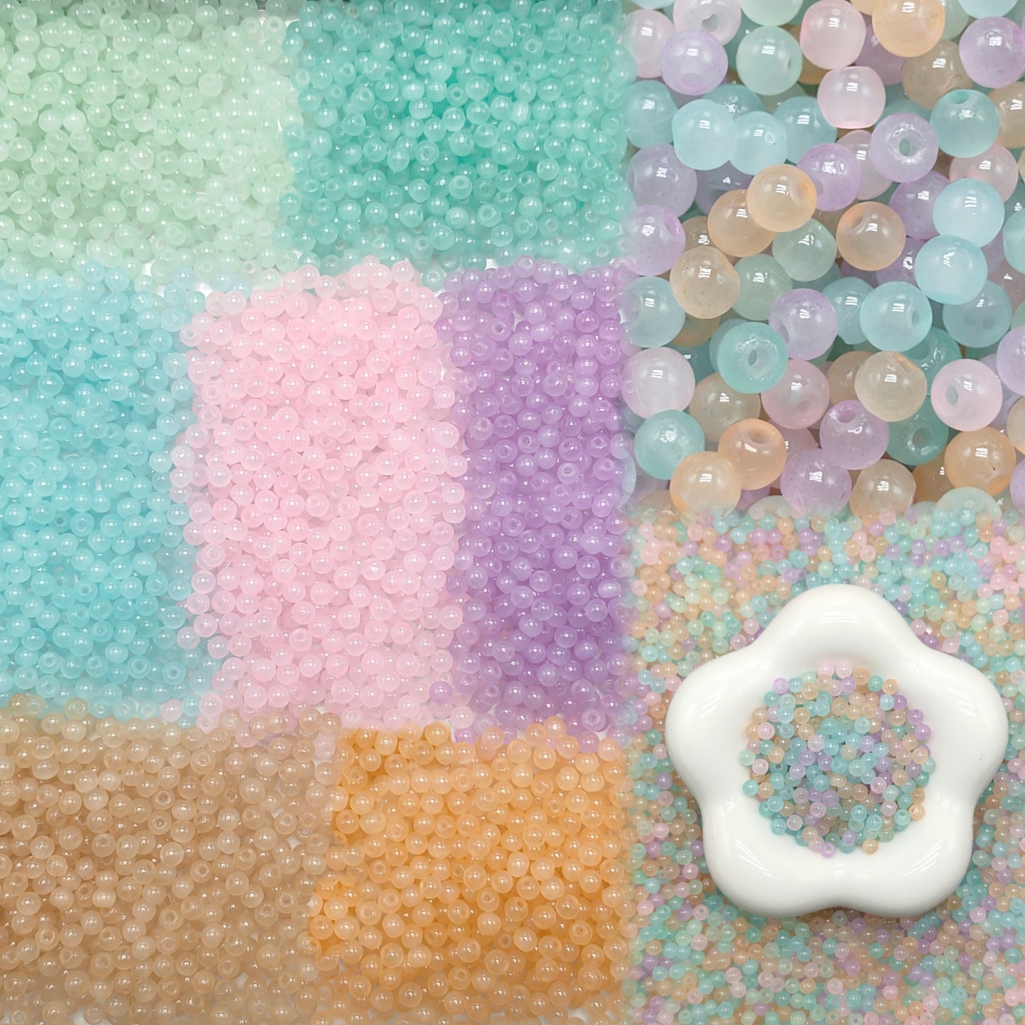 ✨【NEW】4mm Mist Pastel Jelly Orb | Mixed‑Color Glass Beads for DIY Jewelry Making