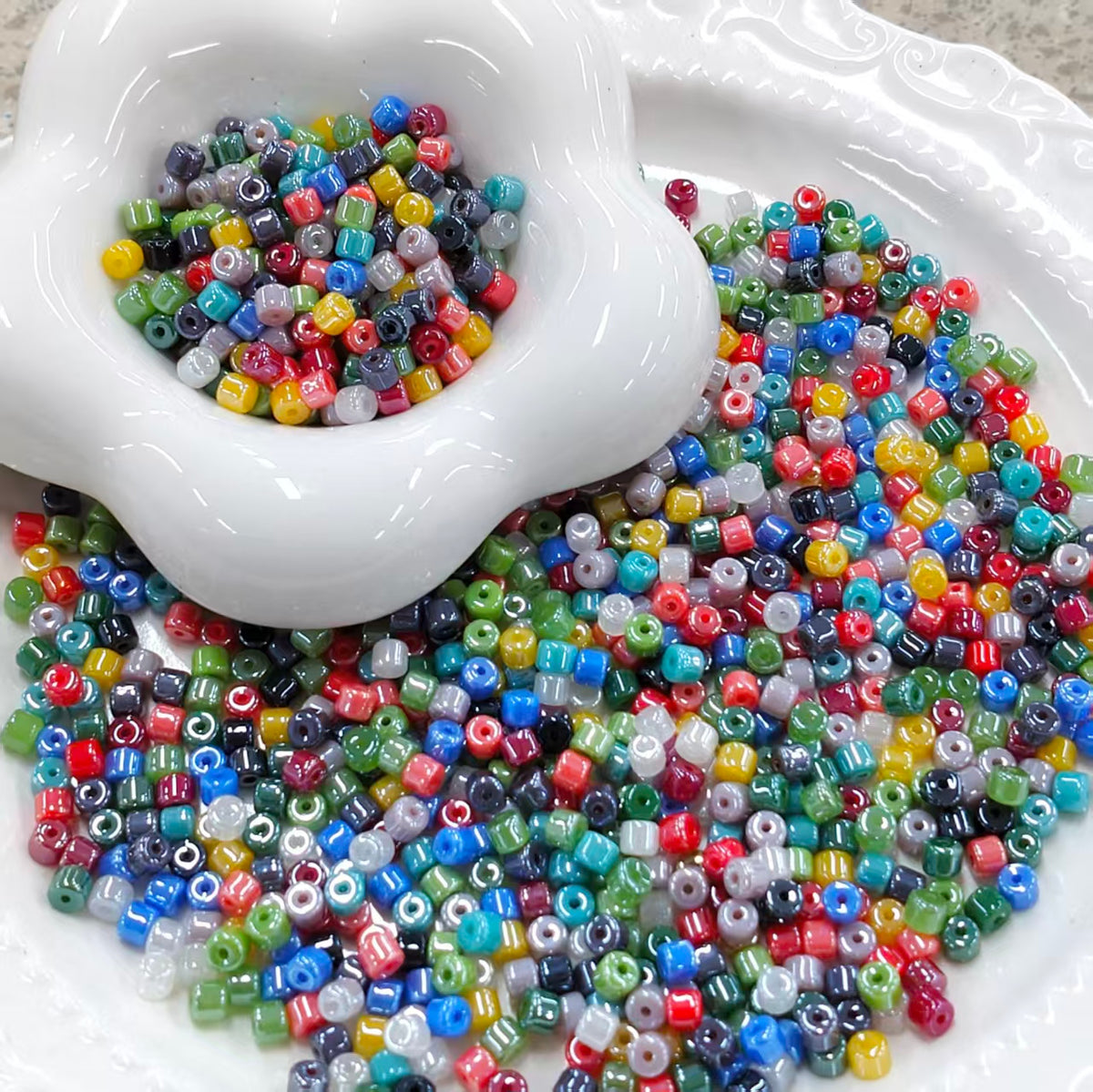 ✨【NEW】Aurora Drum | 4mm Multicolor Electroplated Glass Barrel Beads for DIY Bracelets, Phone Charms & Jewelry Making
