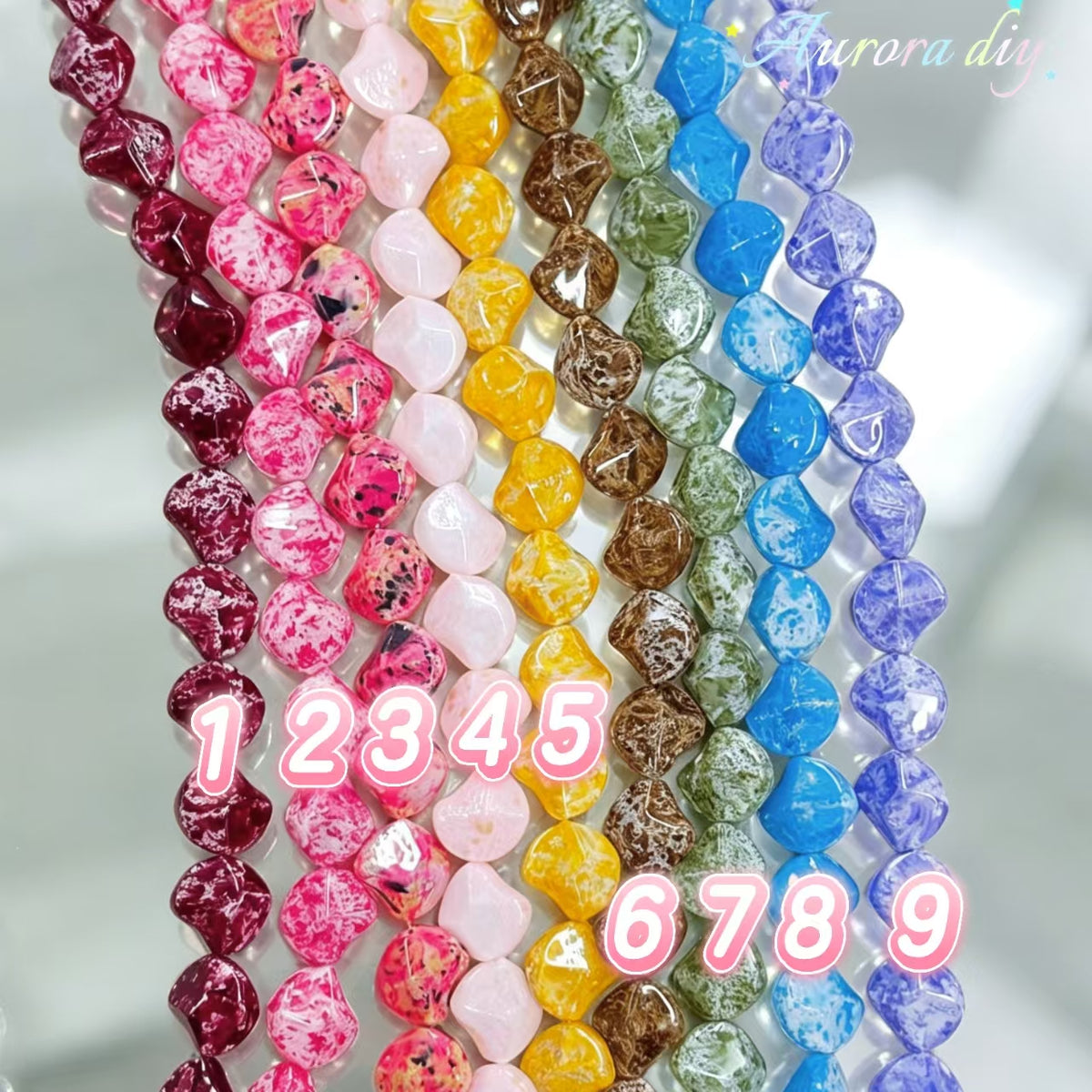 ✨【NEW】Oil Specked Bitten Round Facet | Glass Beads for DIY Jewelry Making