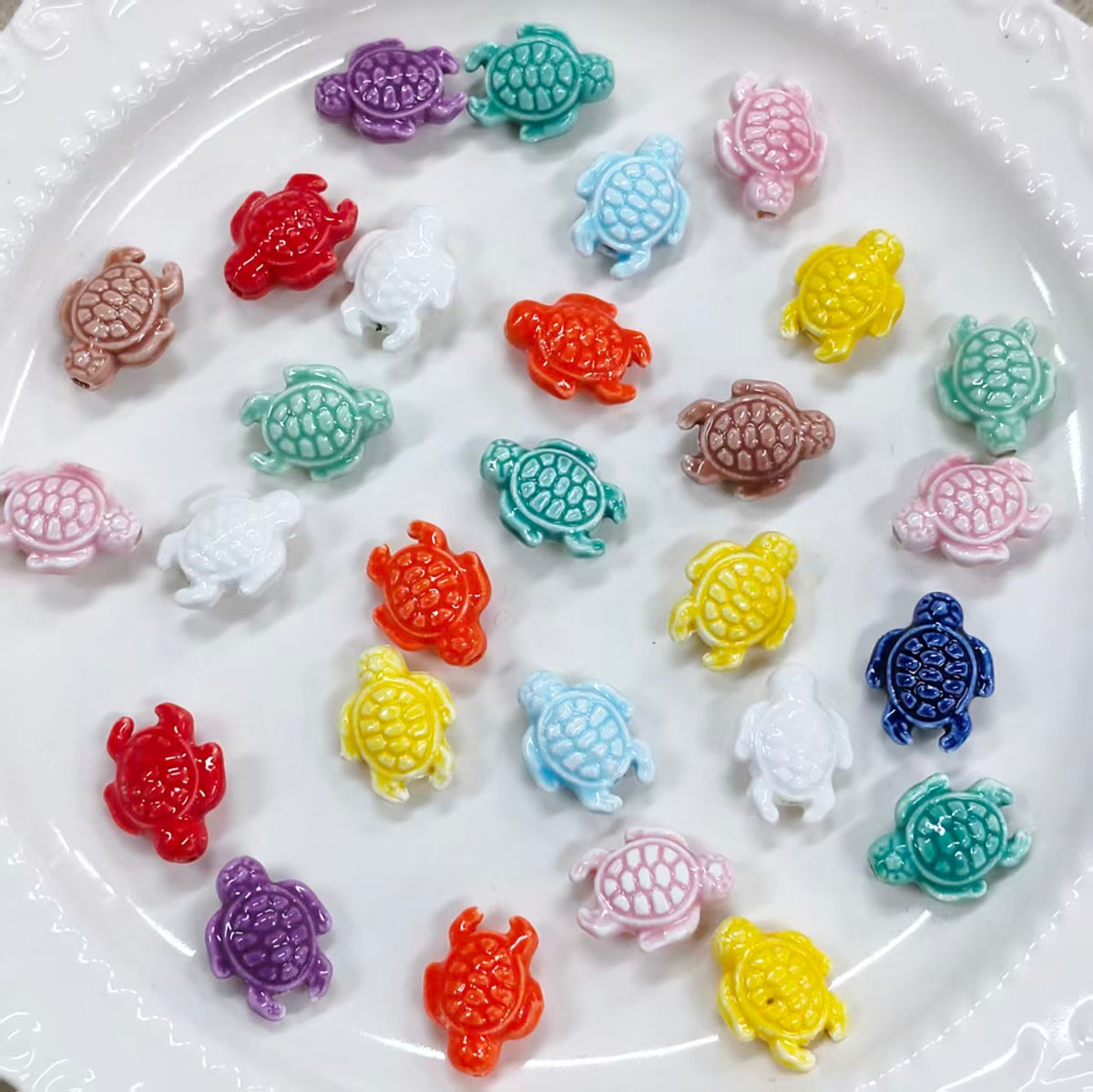 💗【NEW】Ceramic Turtle | Multicolor Ceramic Tortoise Charms for DIY Jewelry Making
