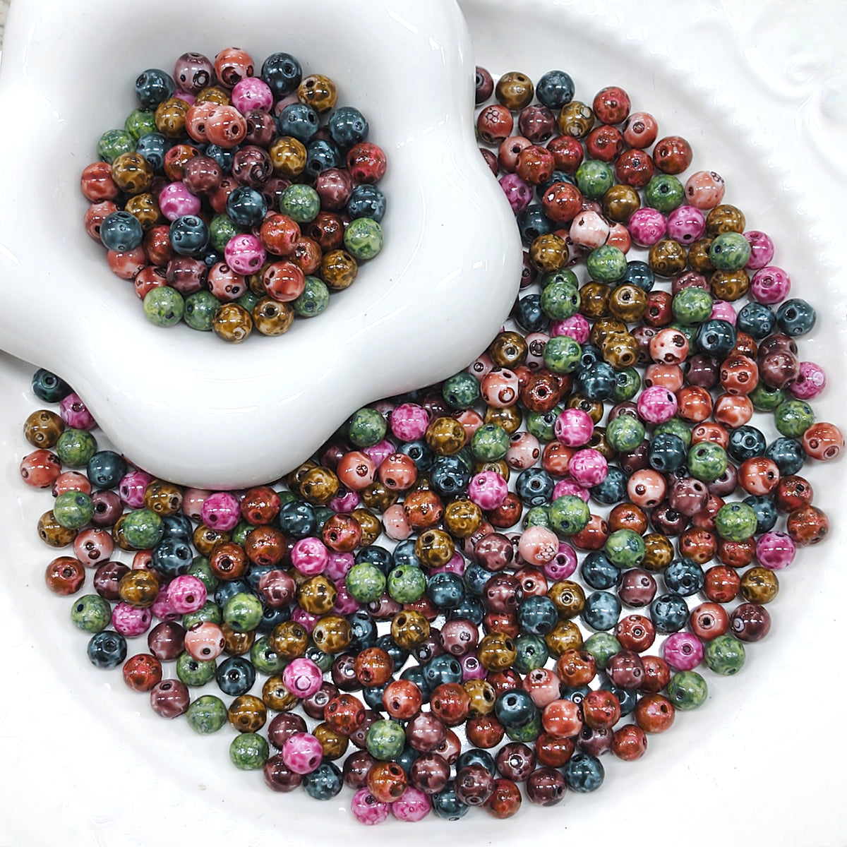 ✨【NEW】Picasso Orb | 6 mm Round Glass Beads, DIY Handmade Jewelry Supplies