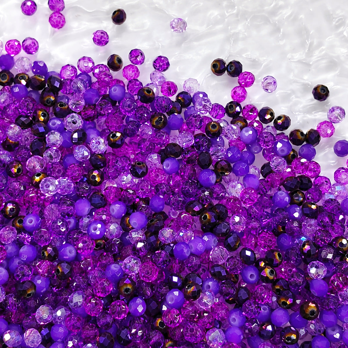 ✨【NEW】Amethyst Glow | 8 mm Flat Faceted Glass Beads for DIY Jewelry
