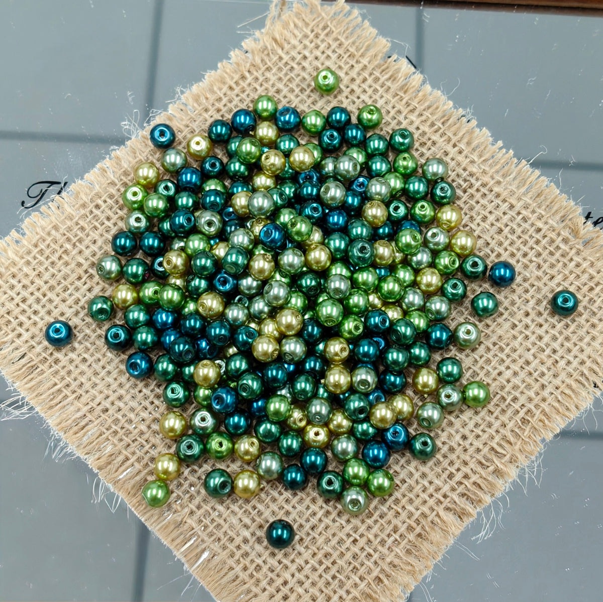 ✨【NEW】6mm Emerald Sheen | Pearl‑Like Glass Beads, Round Loose Beads for DIY Bracelet Jewelry Making