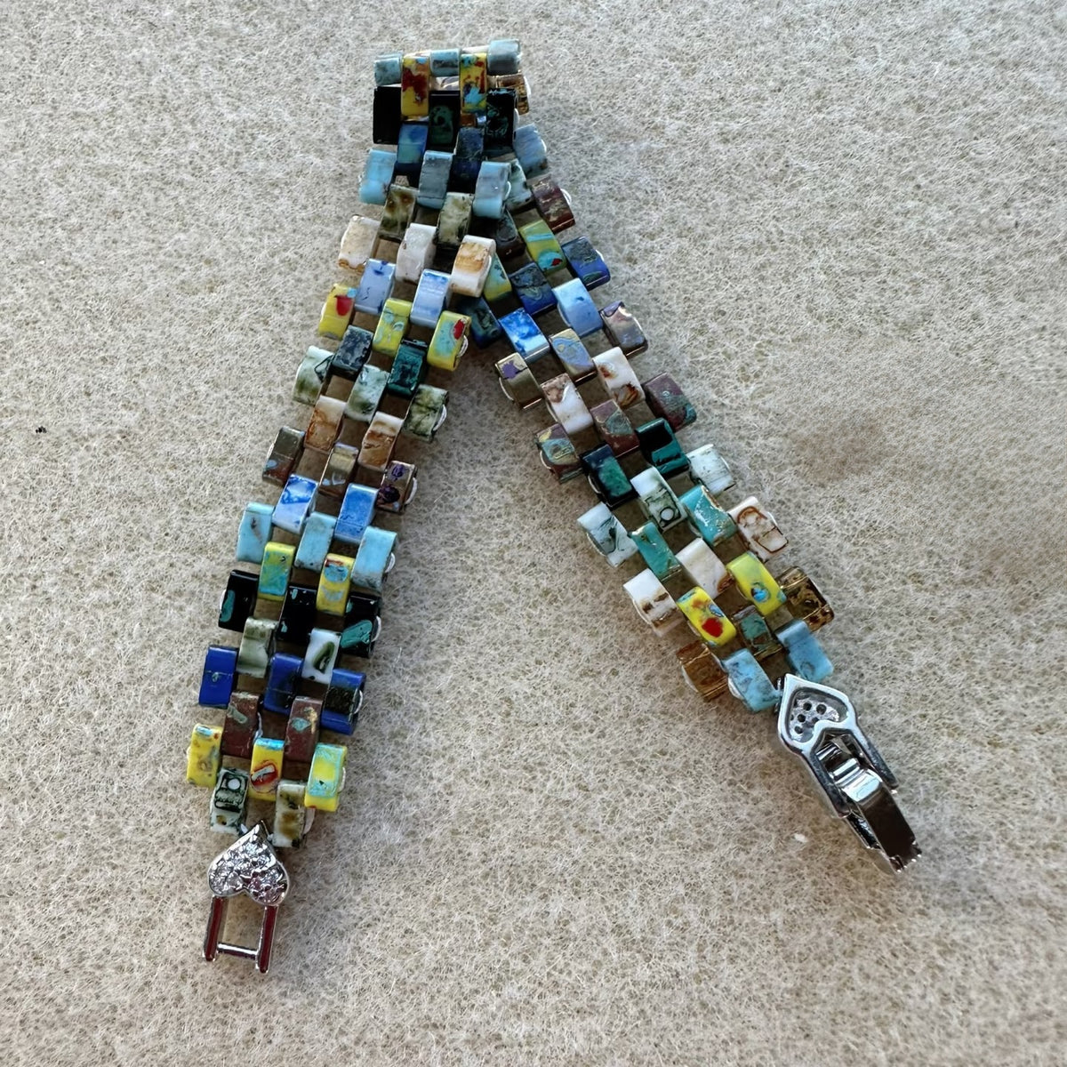 ✨【NEW】Picasso Tila | Two‑Hole Quarter Tila Glass Beads with Picasso Finish for DIY Bracelets, Necklaces & Jewelry Making