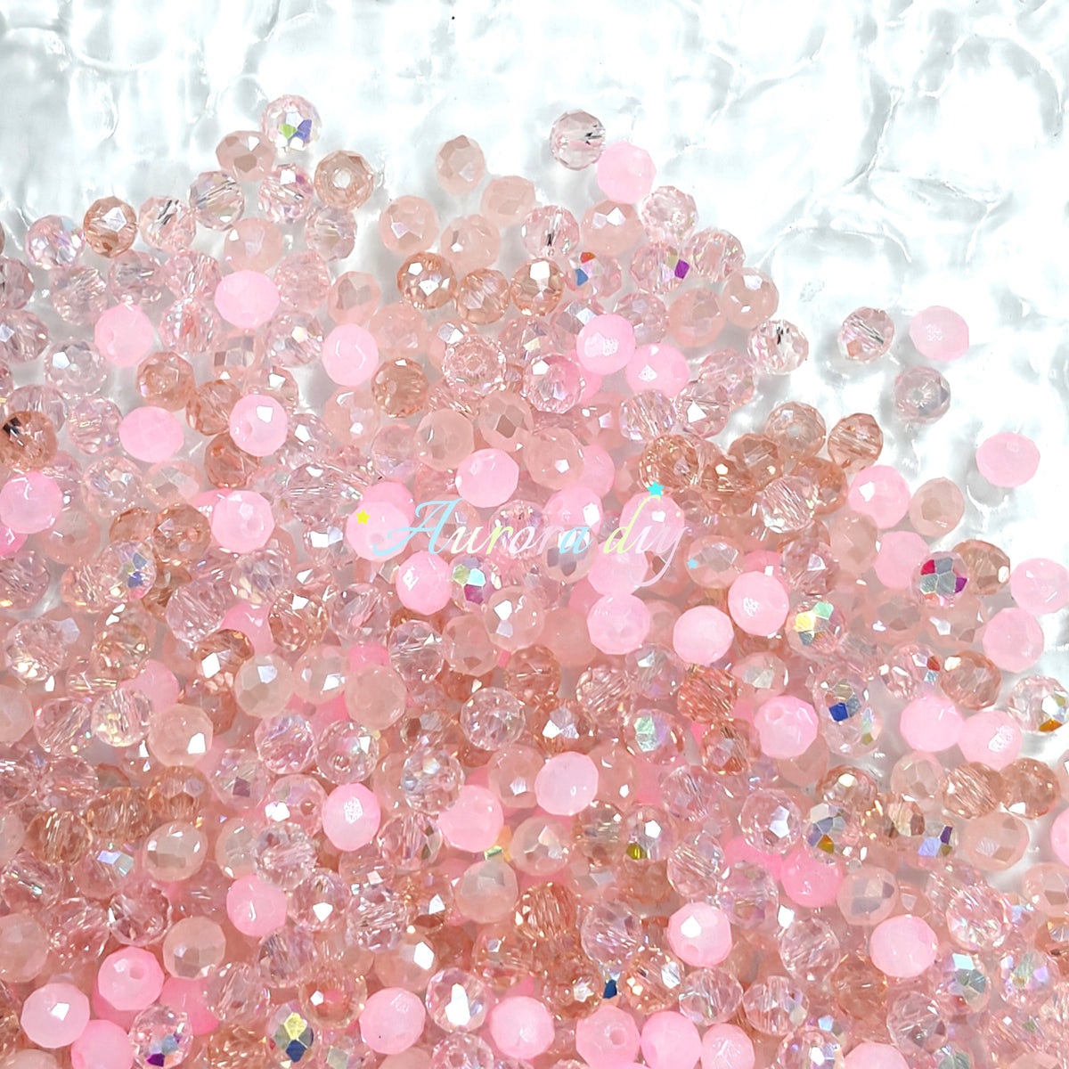 ✨【NEW】Blush Spark | 8 mm Flat Faceted Glass Beads, Pink Mix for DIY Jewelry Making