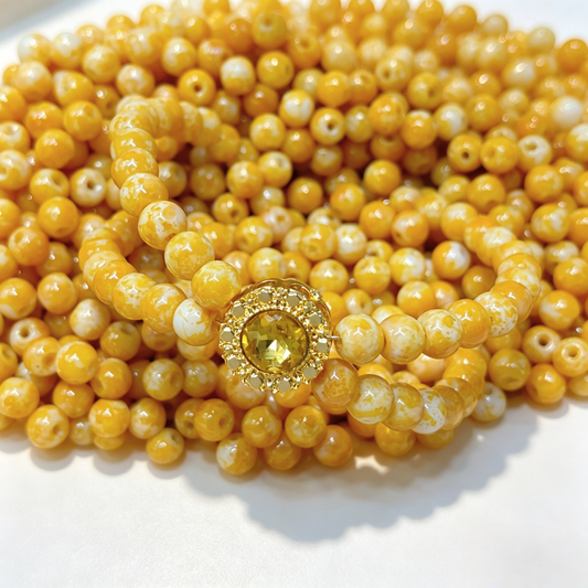 ✨【NEW】6mm Paint Splash Glass Bead Mix DIY Bracelet Making Supplies