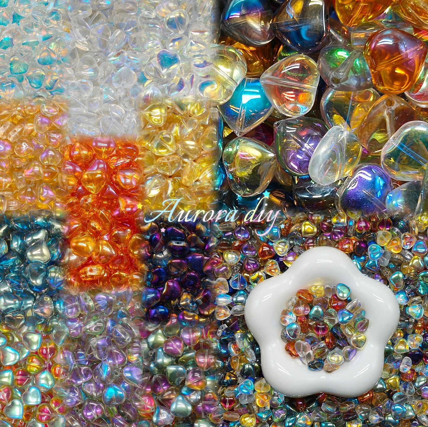 ✨【NEW】Galaxy Heart | Iridescent Aurora Glass Jewelry Accessories