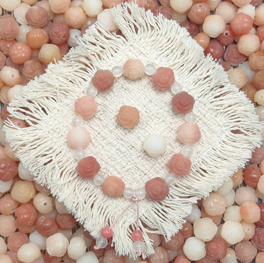 C45-Blush Camillia Carved Bodhi