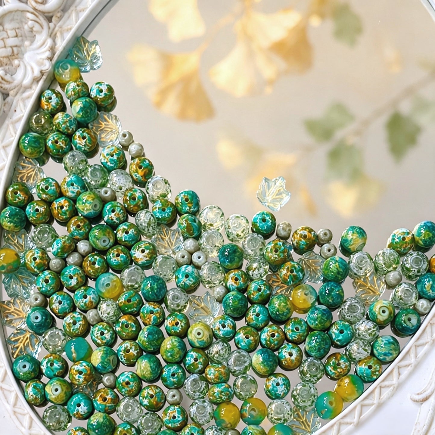 🍂【NEW】Ginkgo Breeze | Fall Themed Glass Beads For DIY Jewelry Making Supplies