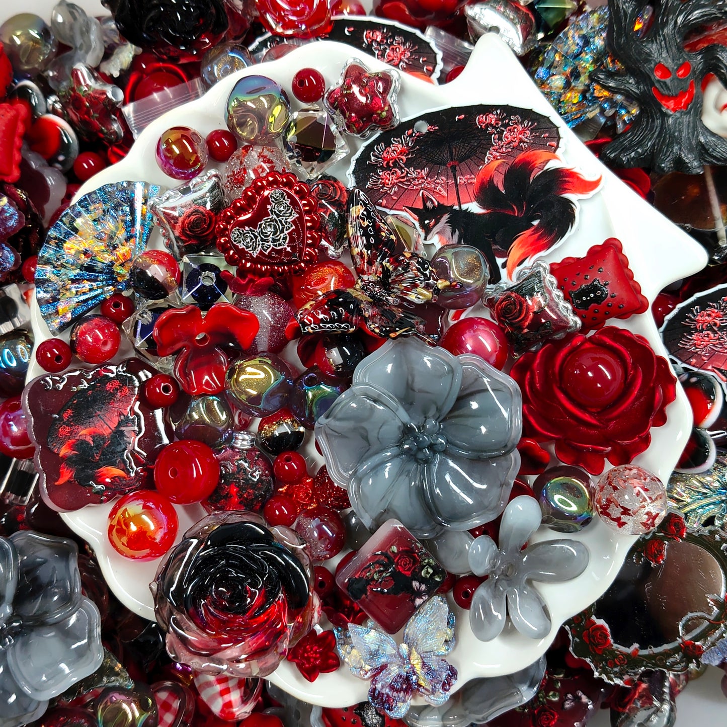 đ€ăNEWăCrimson Nocturne | Acrylic Beads Mix For Halloween DIY Jewelry Making
