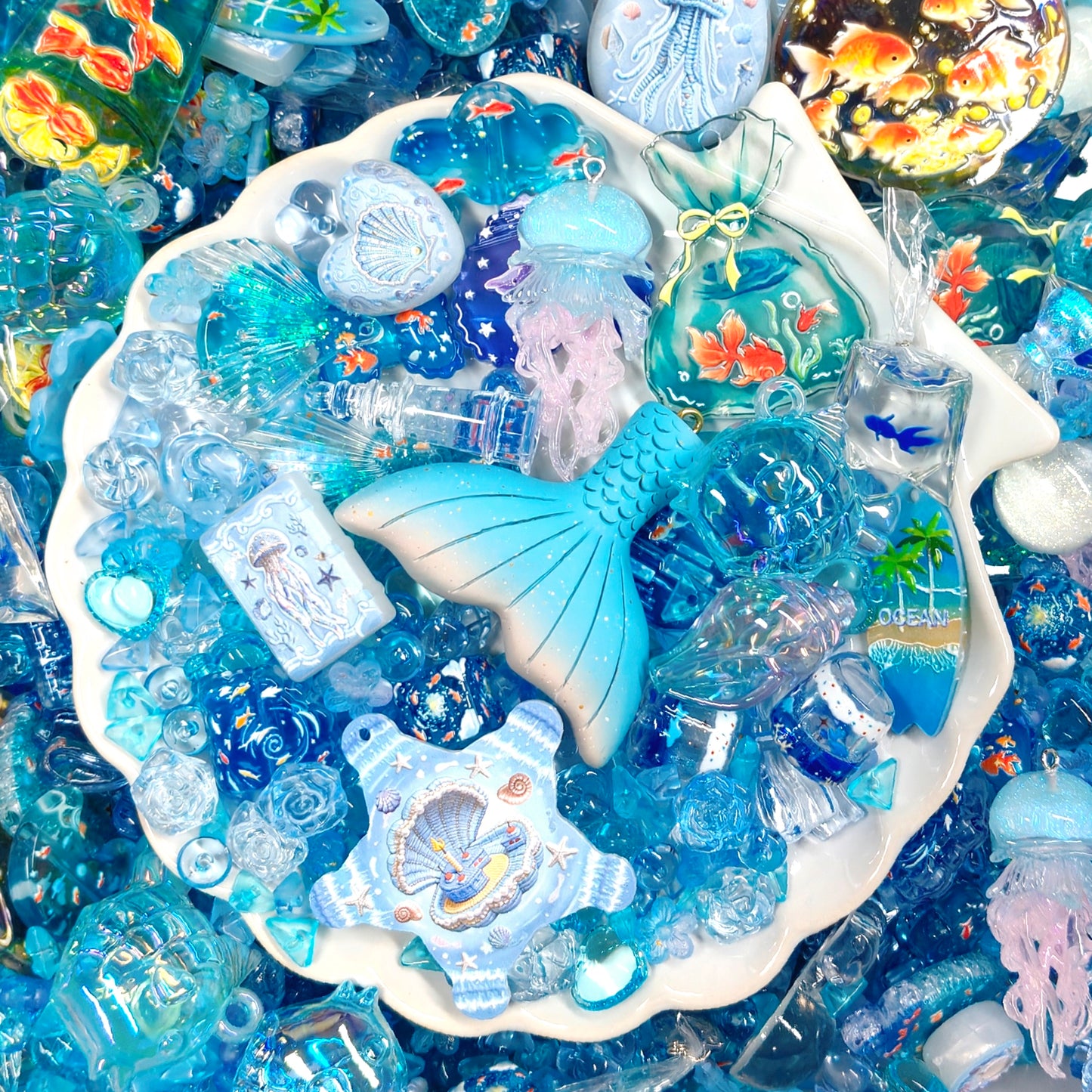 🩵【NEW】Ocean Sprite | Ocean Themed Mixed Acrylic Beads & Charms For DIY Handmade Jewelry