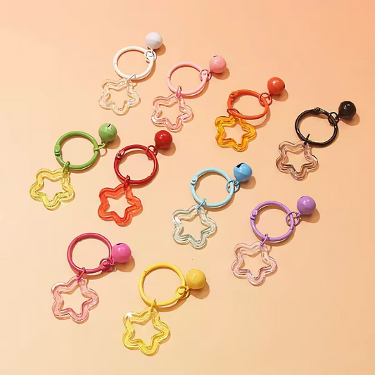 ✨【NEW】Candy Star Keychain | Acrylic Bell Ring for DIY Handmade Ornament Crafts