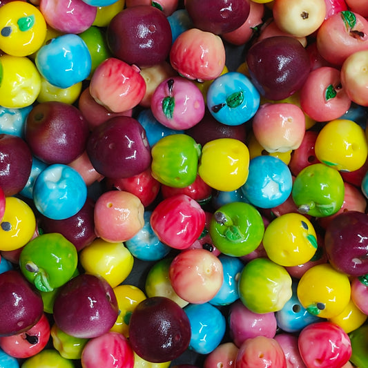 Tiny Orchard Apple Resin Beads | For DIY Bracelet Jewelry Making