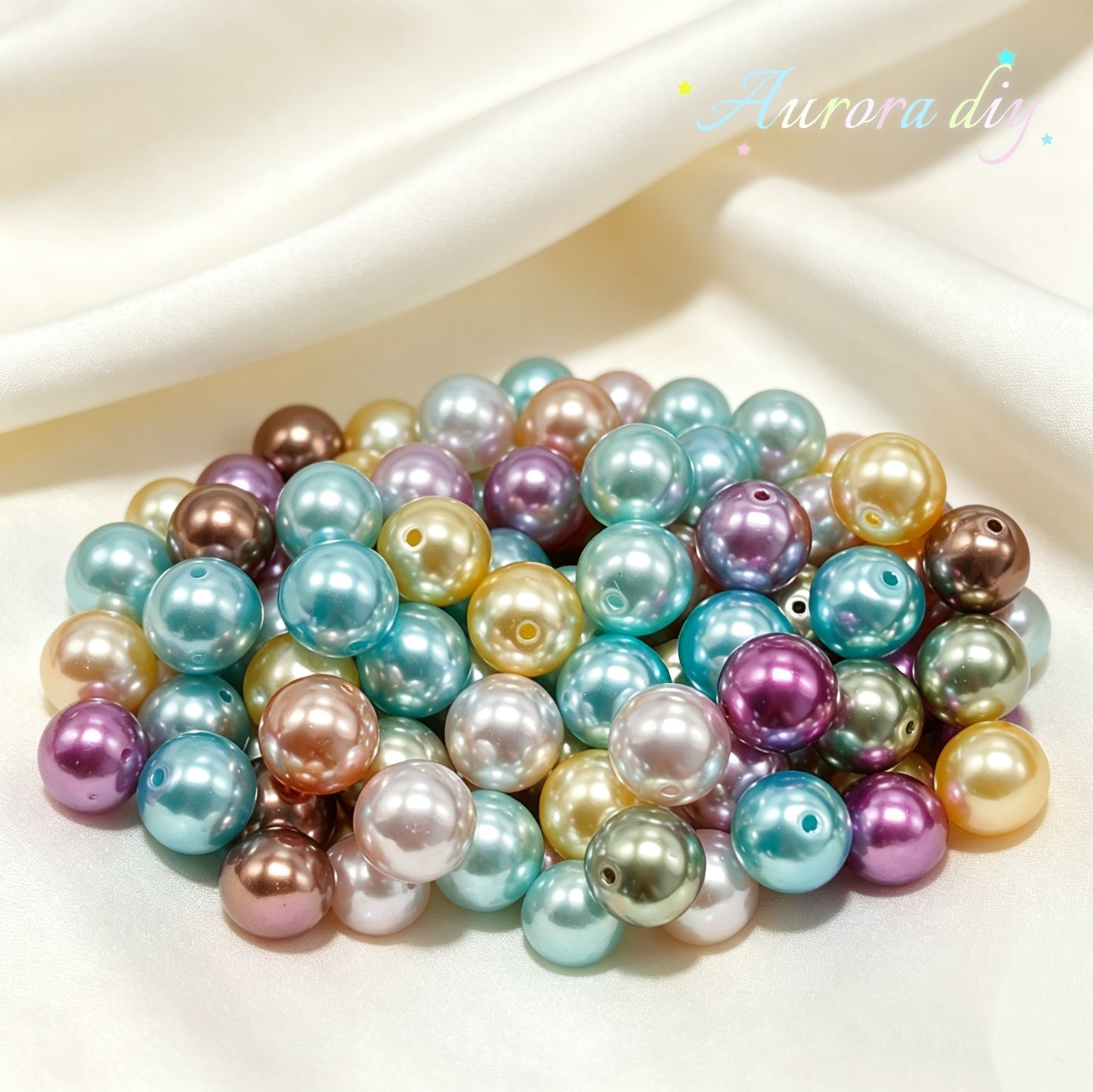 【NEW】8mm Aurora Pearls | Iridescent Glass Beads Mixed Multi Tone DIY Jewelry Making Supplies