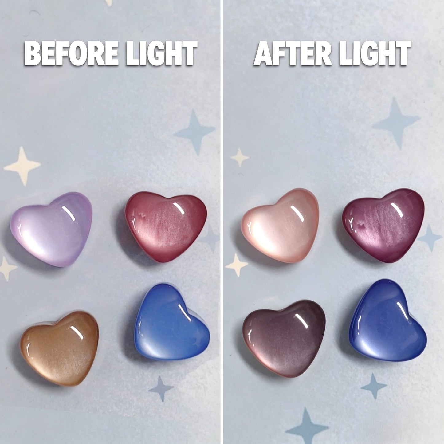 ✨【NEW】Color Shifting 3D Cat Eye Resin Heart Beads