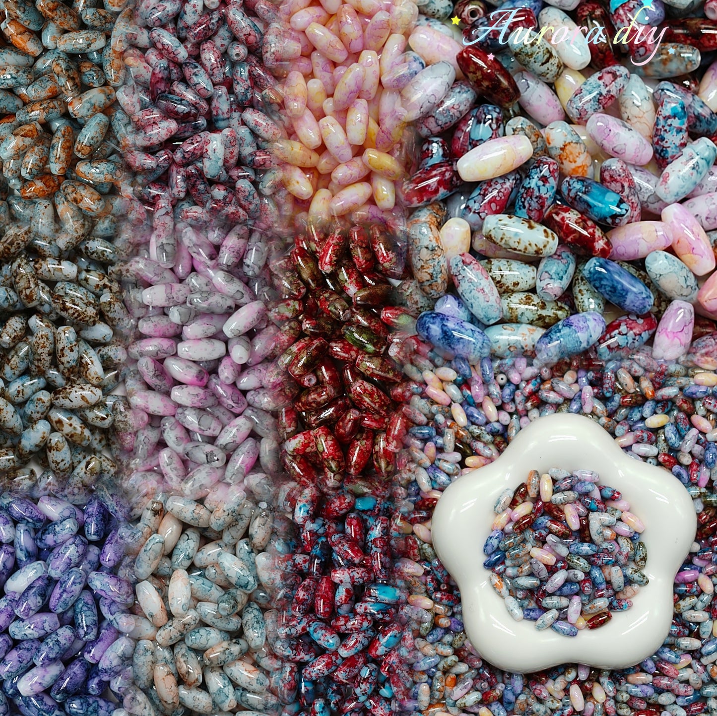 ✨【NEW】Glass-Ink Wash|Unique Oriental Ink Pattern DIY Jewelry Making Beads