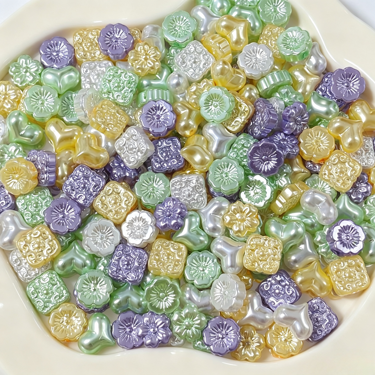 ✨【NEW】Pastel Pearl Garden | Mixed Imitation Pearl Glass Bead Set for DIY Jewelry Making