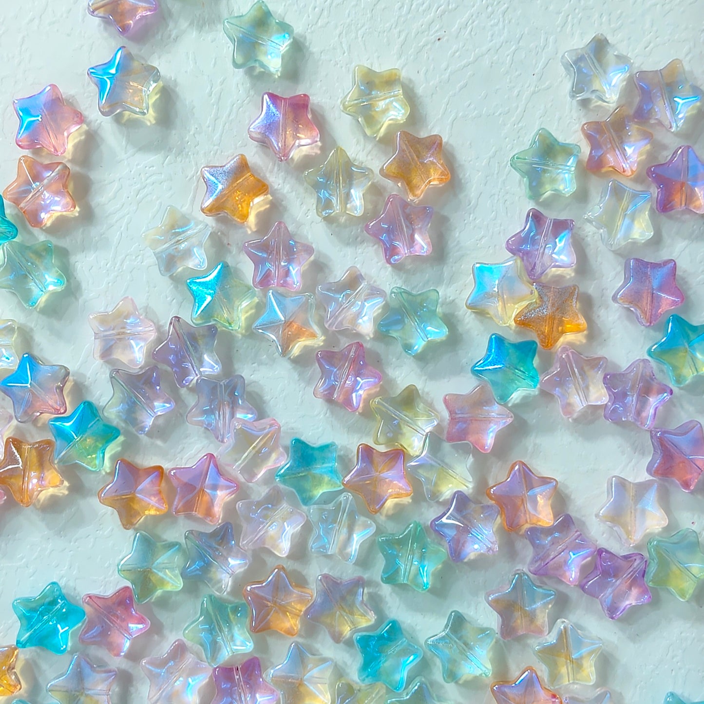 đăNEWăAurora Star | Iridescent Macaronâtoned Starâshaped Glass Bead Mix For DIY Jewelry Making