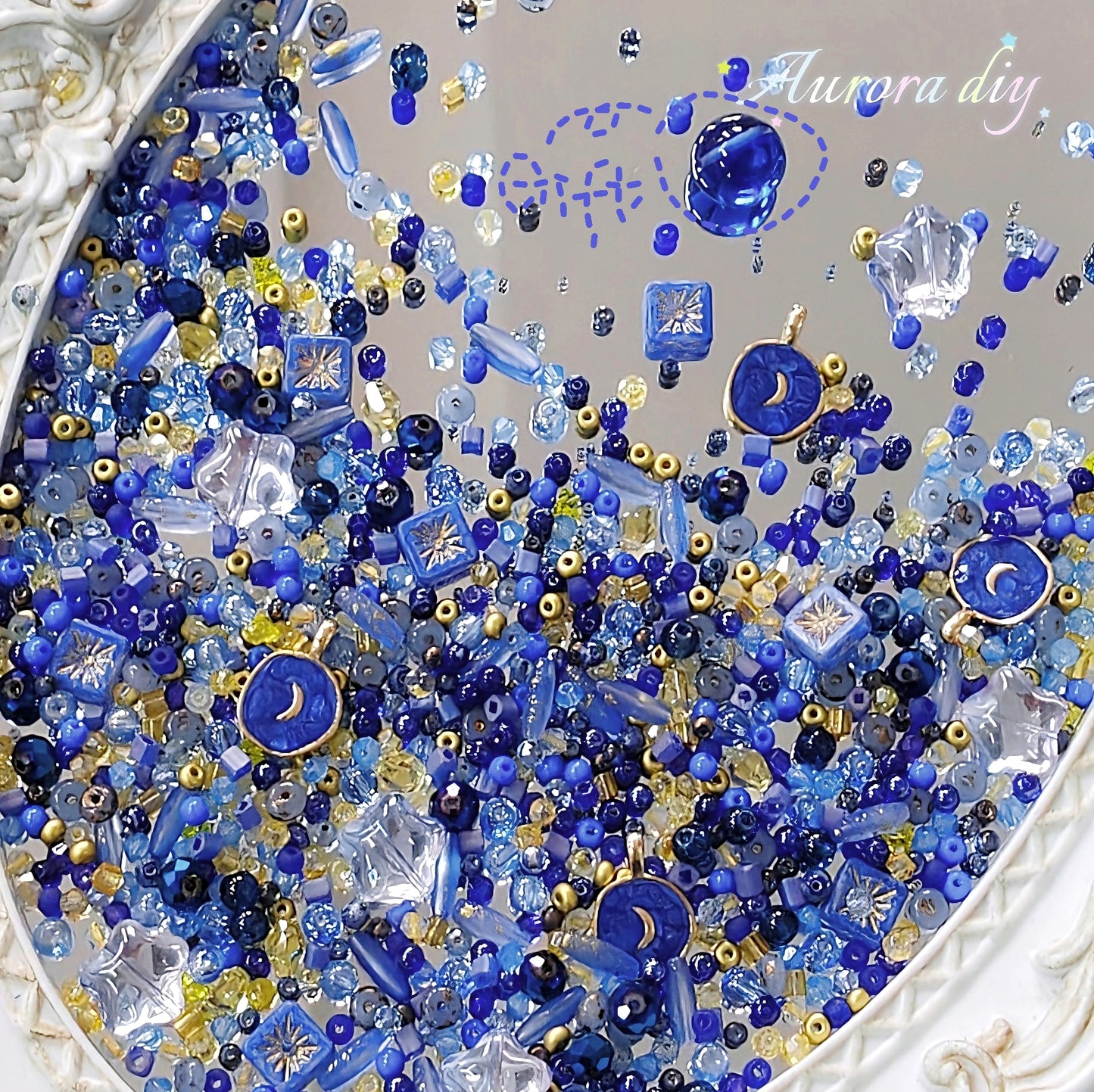 【NEW】Seed Bead-Starry Night | with One Free Large Size Top Drilled Glass Bead