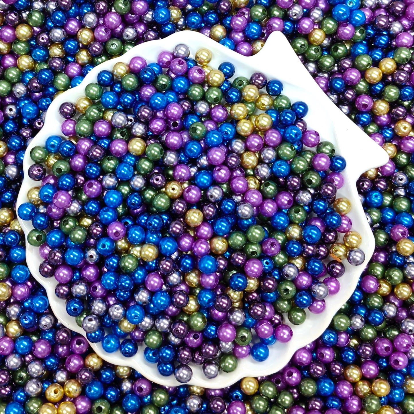 ✨【NEW】Cosmic Sheen | 7.5mm Imitation Pearl Acrylic Spacers For DIY Handmade Jewelry