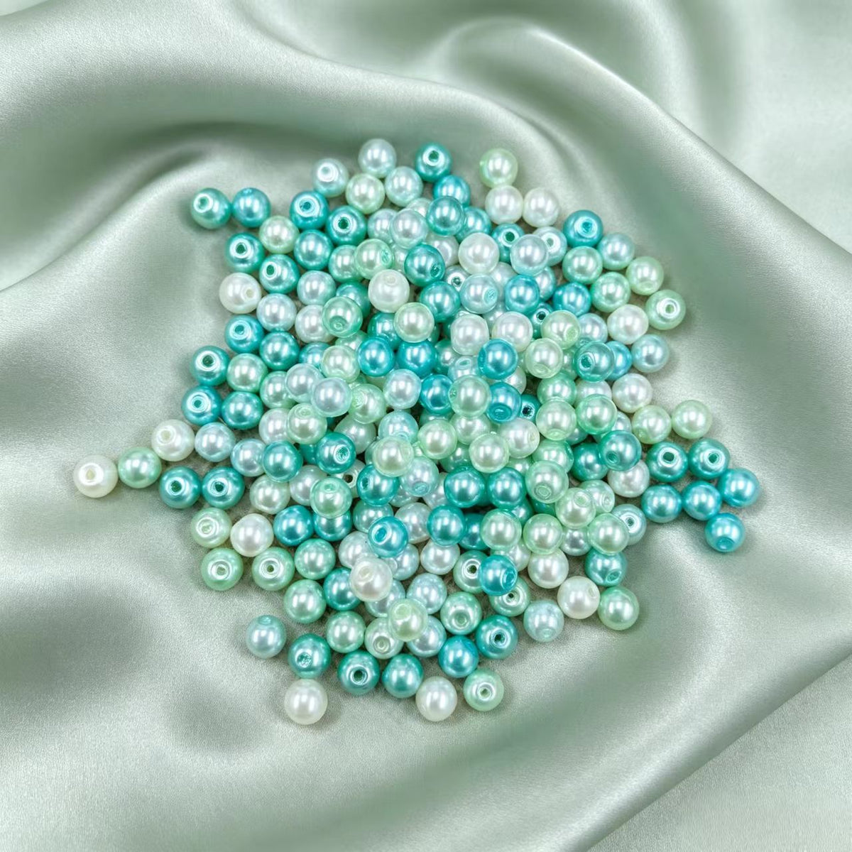 ✨【NEW】6mm Lagoon Sheen | Pearl‑Like Glass Round Beads