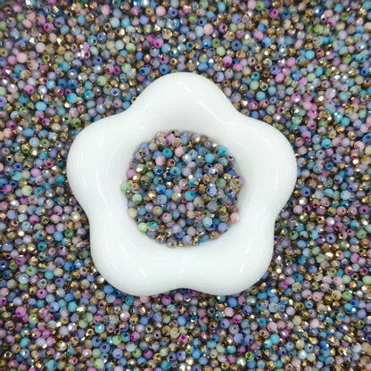 ✨【NEW】Jade Gild Prism｜4mm Flat Faceted Beads, Half Gilded Imitation Jade Glass for DIY Jewelry Making