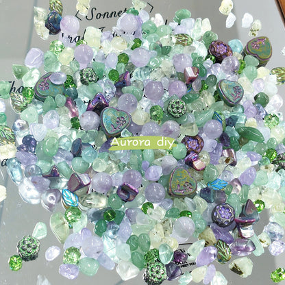 ✨【NEW】Grape Vine | Mixed Beads with Natural Crystal Chips, Czech Beads, Shell & Faceted Glass Beads For DIY Jewelry
