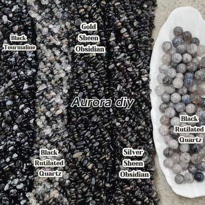 ✨【NEW】Noir Obsidian | Black Crystal Chips, Czech Beads, Black Faceted Glass Beads & Assorted Black Alloy Charms for DIY Jewelry Making