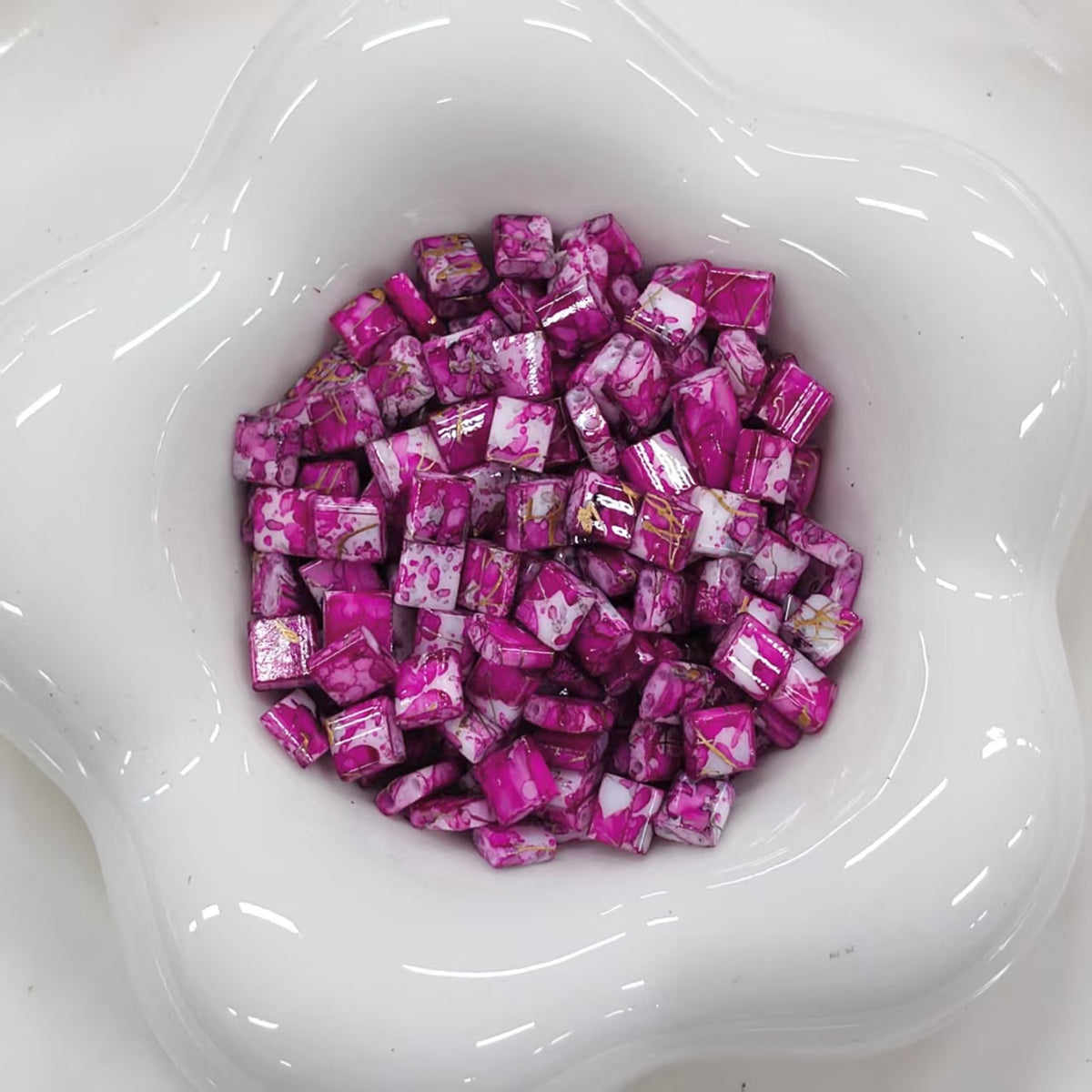 ✨【NEW】Veined Half Tila | Patterned Square‑Tile Glass Bead for DIY Handcrafted Jewelry