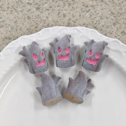 ✨【NEW】Halloween Flocked Trio | Spooky Tree, Ghost & Hooded Skull Flocked Resin Charms, Vertical Hole DIY Jewelry Supplies