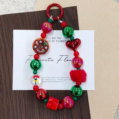 ✨【NEW】Christmas Beaded Phone Chain | Festive Handmade Beaded Phone Charm, Holiday Bag Pendant